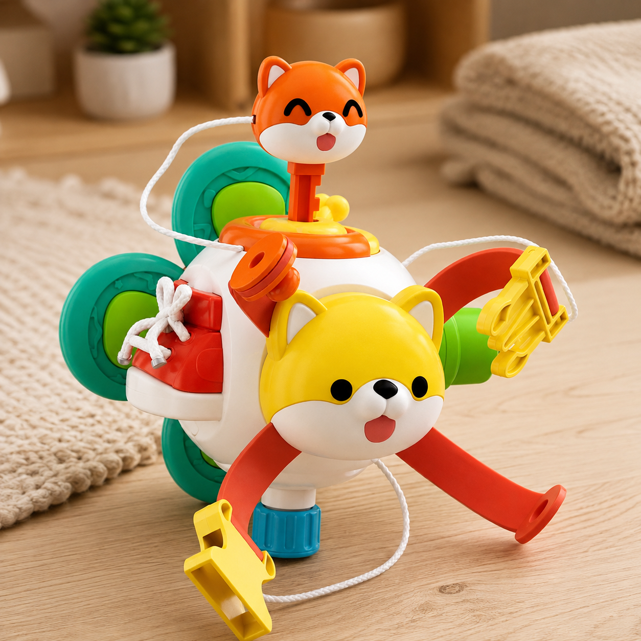 Sensory Activity Ball Fox & Puppy Montessori - objet surface réelle
