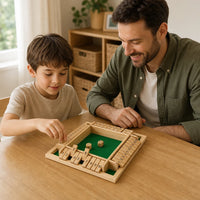 Child playing with the Shut the Box Game – Wooden Math Learning