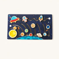 Solar System Puzzle Wooden Space Toddlers shown complete on a plain background