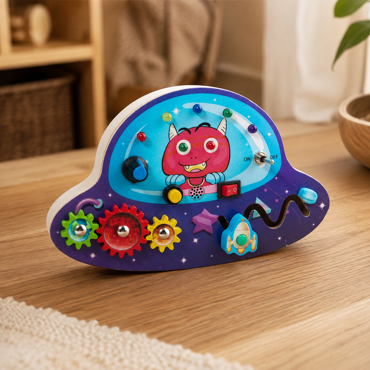Space Busy Board UFO with LED Lights - objet surface réelle