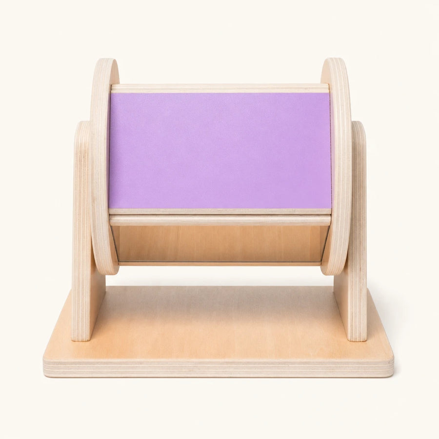 Spinning Drum Toy Montessori Wooden Sensory — complete set on a neutral background