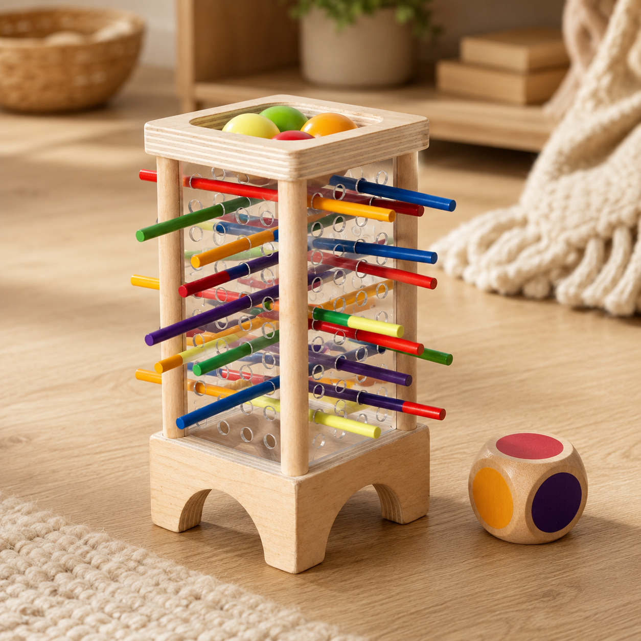 Stick Pulling Game Wooden Montessori Tower - objet surface réelle