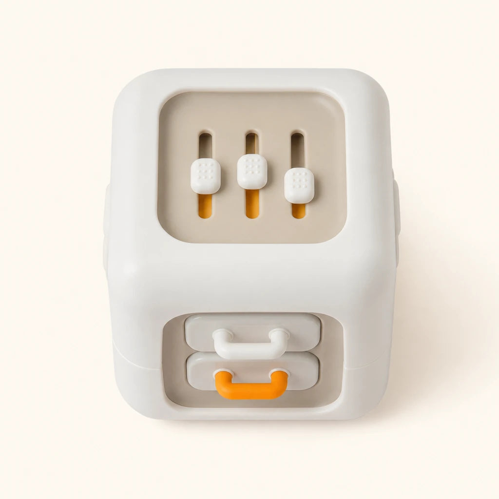 Toddler Activity Cube 6-in-1 Sensory Play shown complete on a plain background