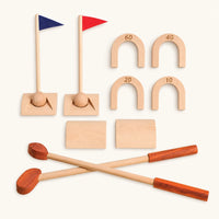 Toddler Golf Set - Wooden Outdoor Game for Kids shown complete on a plain background