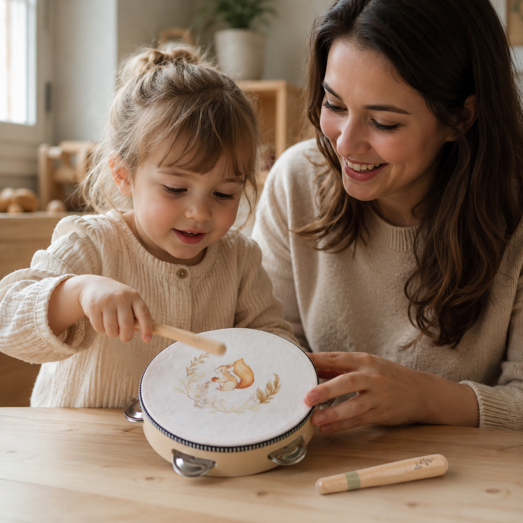 Toddler Tambourine Set with Wooden Rhythm Sticks - utilisation