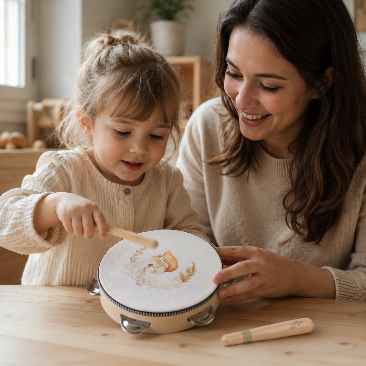 Toddler Tambourine Set with Wooden Rhythm Sticks - utilisation