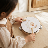 Toddler Tambourine Set with Wooden Rhythm Sticks - utilisation close up