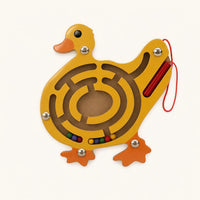 Wooden Animal Maze Duck shown complete on a plain background