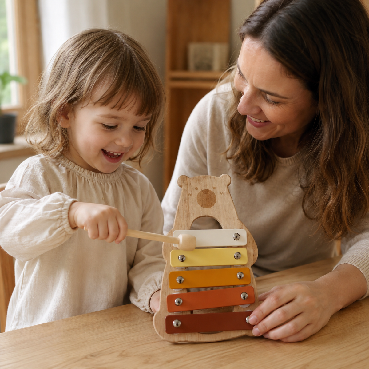Wooden Bear Xylophone Musical Toy - utilisation