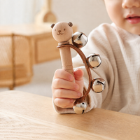 Wooden Bell Rattle Bear Design Musical Toy — view 1