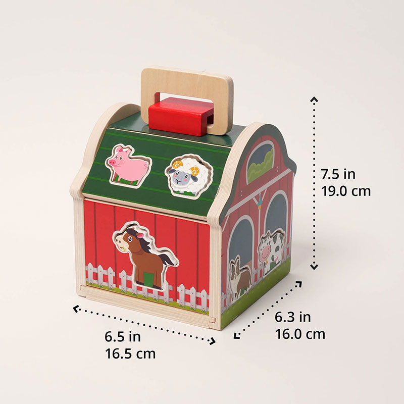 Wooden Farmhouse Toy with Shape Sorter — view 1
