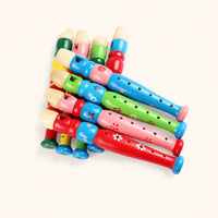 Wooden Flute Toy - Colorful Musical Instrument for Kids shown complete on a plain background
