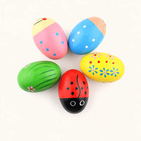 Wooden Musical Eggs - Montessori Sound Shakers shown complete on a plain background
