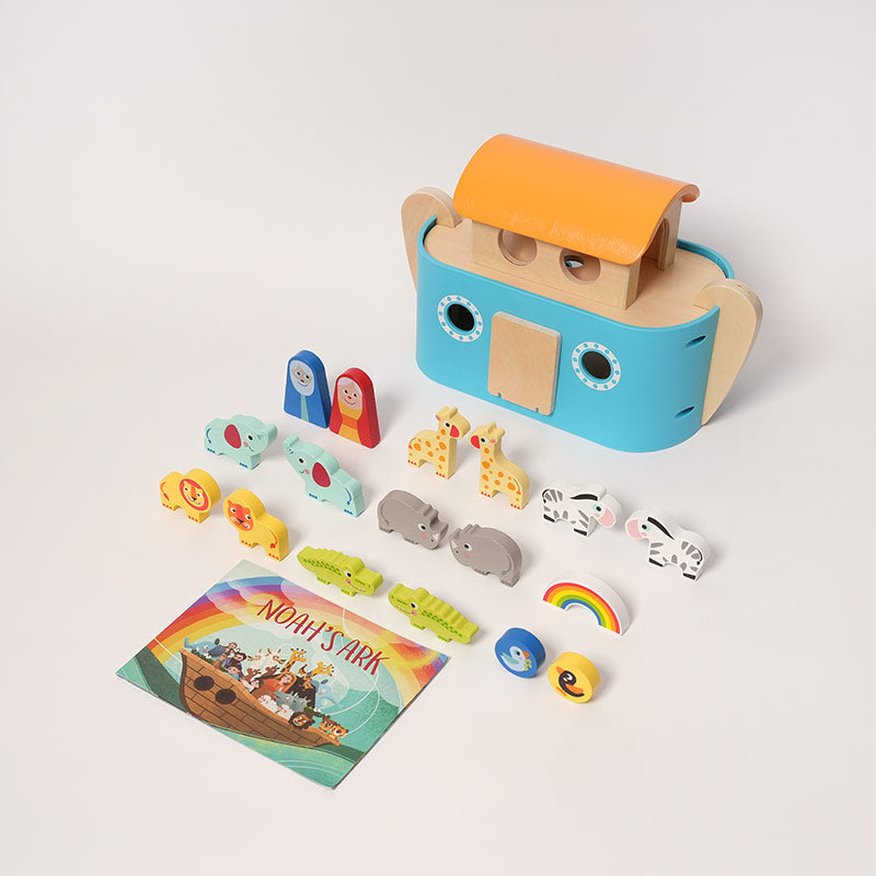 Wooden Noah's Ark with Animals & Storybook — view 1
