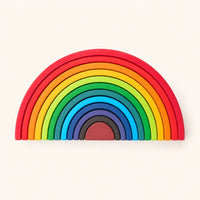 Wooden Rainbow Stacker - 12 Arches Large shown complete on a plain background