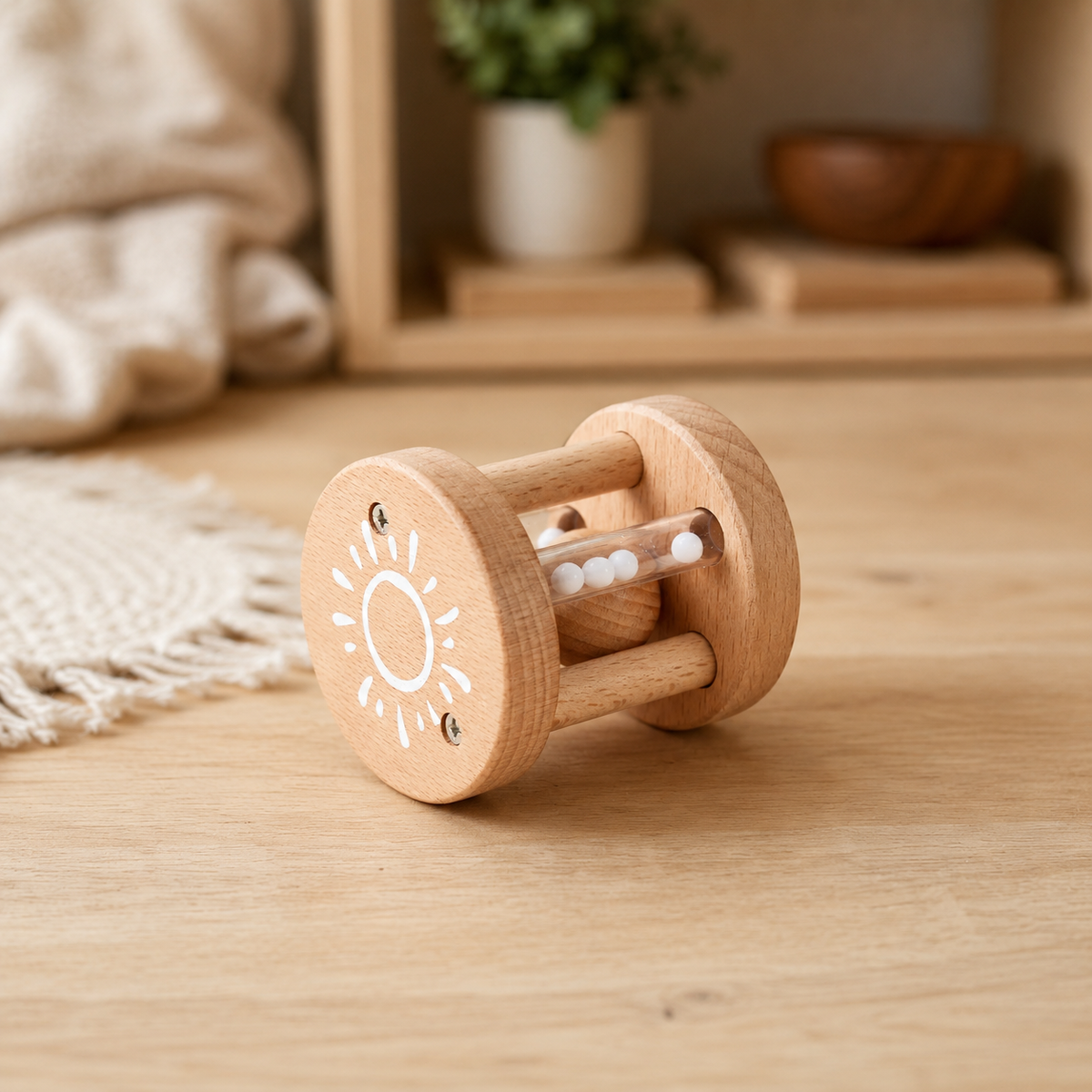 Wooden Rattle Roller Sun Music Toy — view 3