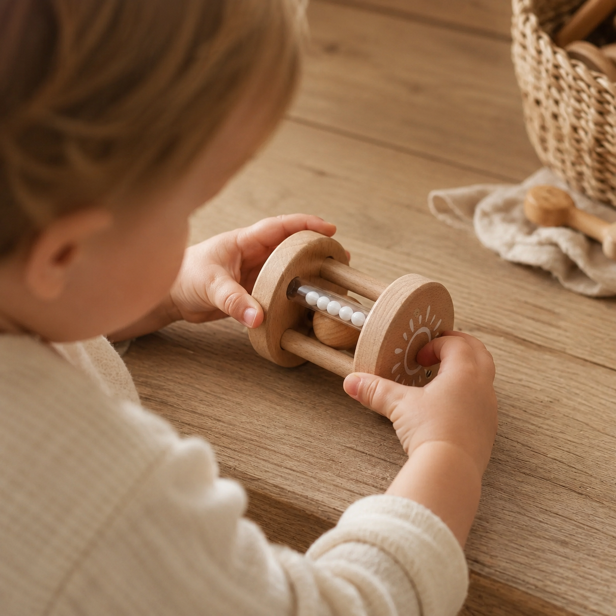 Wooden Rattle Roller Sun Music Toy — view 5