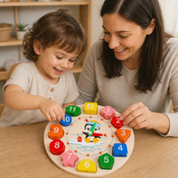 Wooden Teaching Clock Penguin Shape Sorter — view 2
