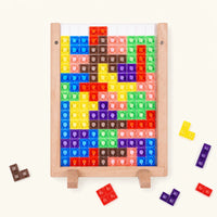 Wooden Tetris Puzzle - Montessori Brain Game shown complete on a plain background