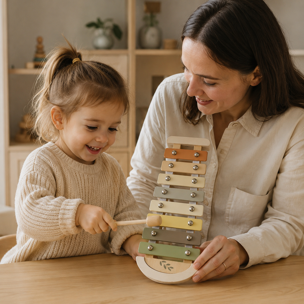 Wooden Xylophone Cloud Shape Musical Toy — view 4