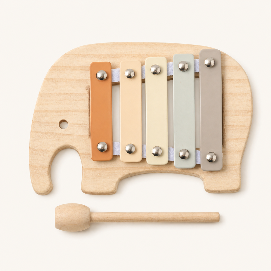 Wooden Xylophone Elephant Shape Music Toy - image principale