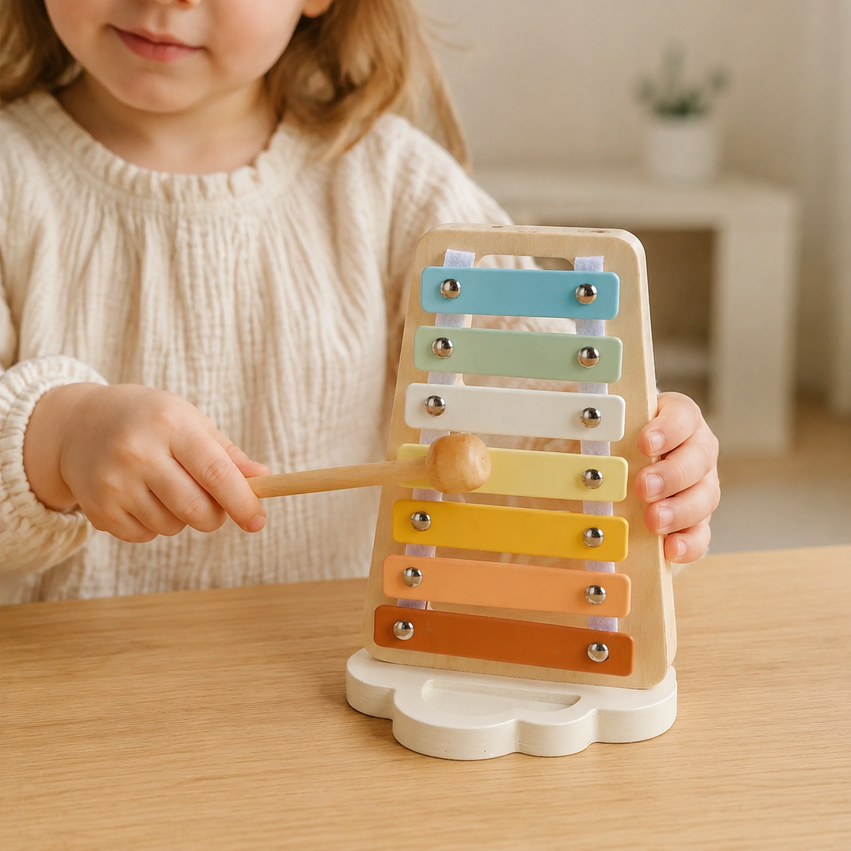 Wooden Xylophone Standing Musical Toy — view 2