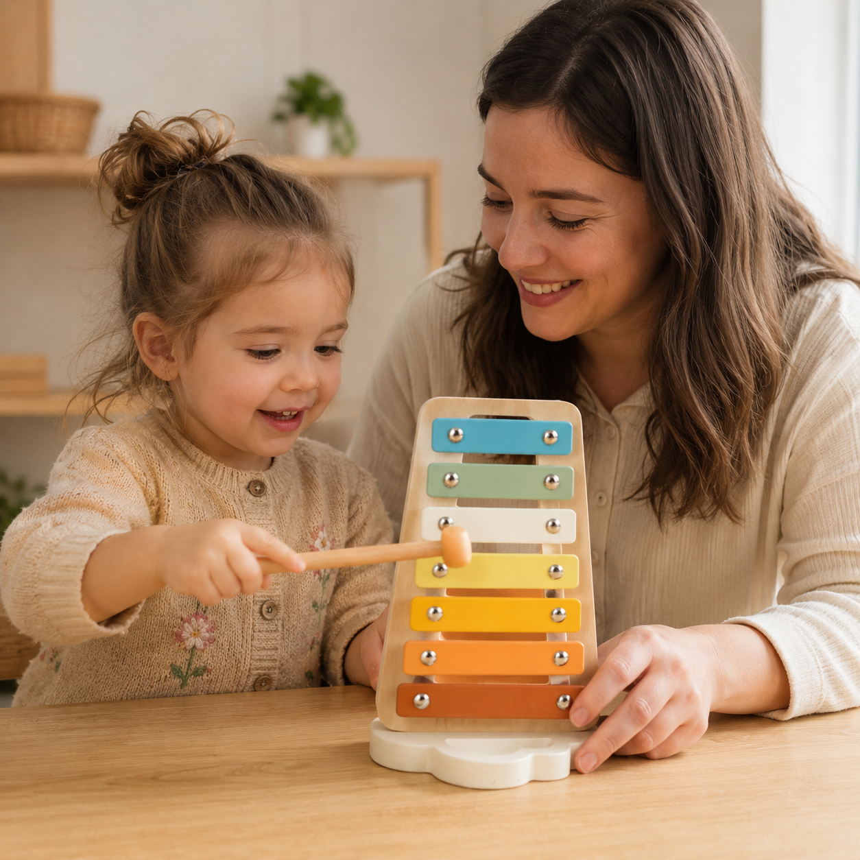 Wooden Xylophone Standing Musical Toy — view 4