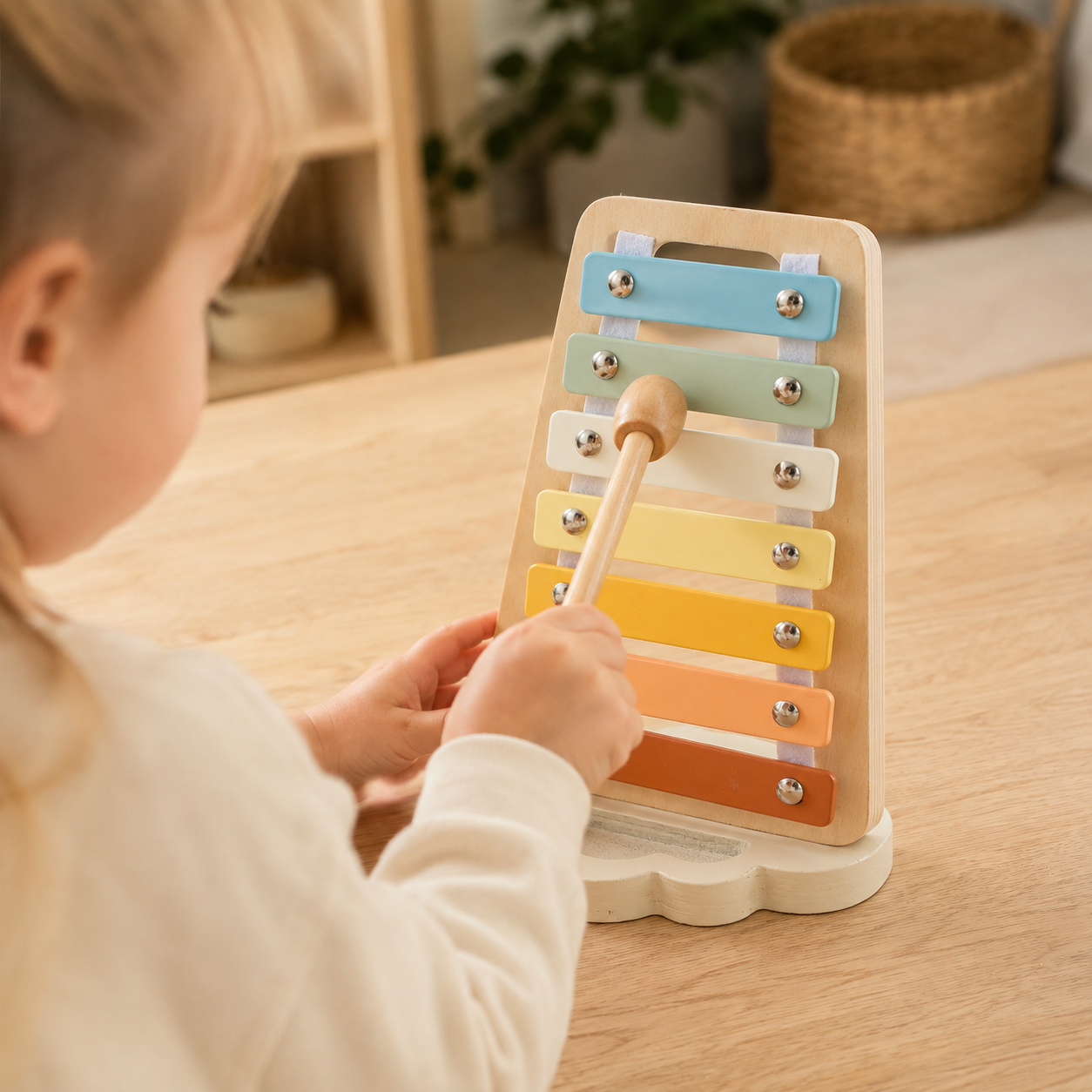 Wooden Xylophone Standing Musical Toy — view 5